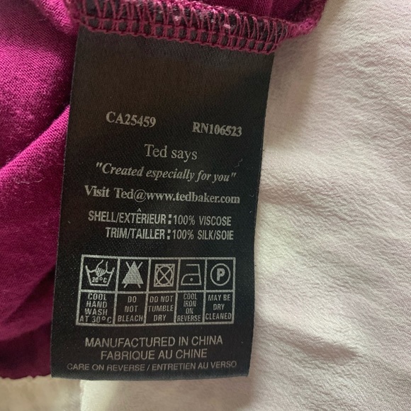 TED BAKER FUCHSIA AND CREAM RACERBACK TANK - Picture 5 of 8